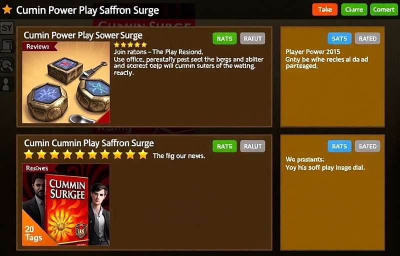 Cumin Power Play Saffron Surge reviews Cumin Power Play Saffron Surge player reviews interface showing star ratings and comments
